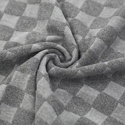 Men'S Sports Suit Summer New Korean High Street Jacquard Plaid T-Shirt Shorts Two-Piece Set Male Casual Retro Loose O-Neck Top